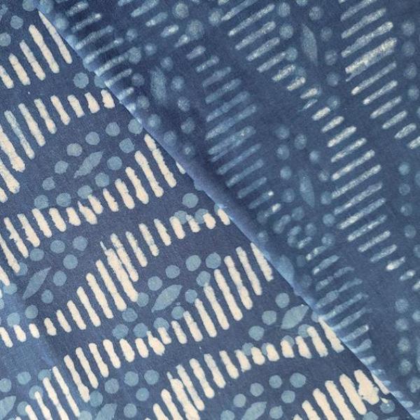 Indigo Hand Block Print aus Indien – WAVE